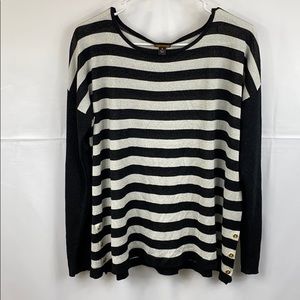 Dana Buchman black and white striped sweater xl